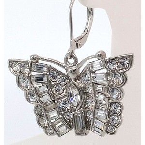 Nolan Miller Butterfly Rhinestone Earrings Glamour Collection Pierced Sparkly!